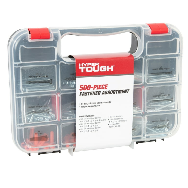 【1984】HSM 2.3.5.6.9.12.14 セット Hyper Tough 500-Piece Zinc Plated Steel Screw and Anchor Fastener