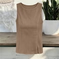 thumbnail image 5 of GUACER Womens Tank Tops Fashion Cotton Linen Round Neck Summer Casual Relaxed Fit Sleeveless Blouses, 5 of 8
