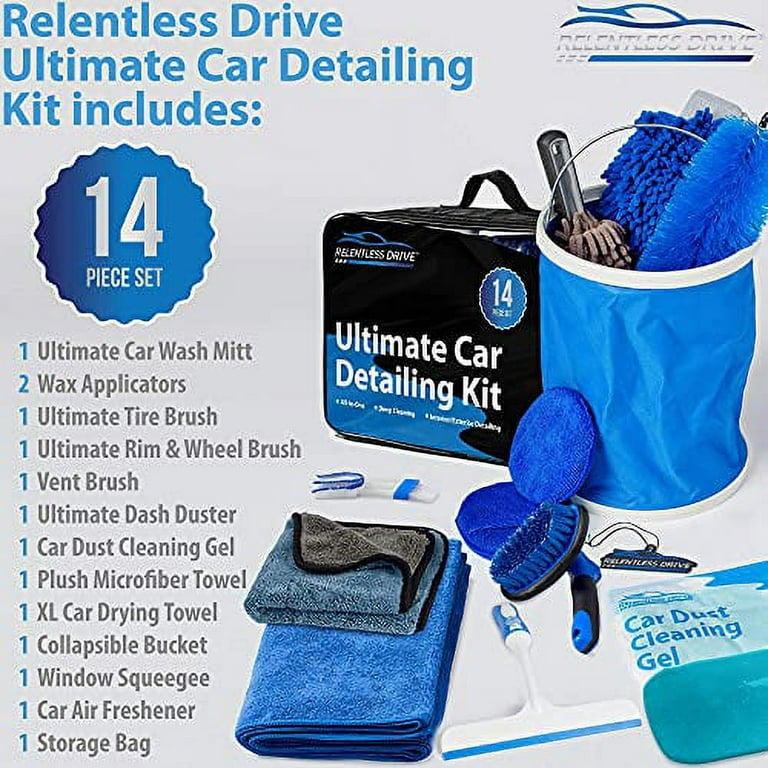 Relentless Drive - Kit de lavado de autos de lujo - Kit de limpieza de  autos con pistola de espuma y cubo de lavado de 5 galones - Kit completo de