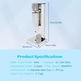 thumbnail image 3 of Electric Milkshake Maker Machine,  Stainless Steel Milk Shake Machine with 2 Cups 650ml/Cup 110V 180W Drink Mixer Adjustable Speed Malt Maker Machine (1 Head), 3 of 13
