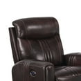thumbnail image 2 of Benjara BM225772 Faux Leather Upholstered Wooden Recliner with Switch Panel, Brown, 2 of 3