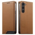 thumbnail image 1 of Wallet Case for Samsung Galaxy S23 with RFID Blocking, Magnetic Flip Cover, Card & Cash Slots Brown, 1 of 7