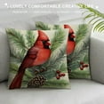 thumbnail image 3 of Nawypu  Red Birds Decorative Throw Pillow Cover, Pine Cones Berry Cushion Case Decor, Winter Holiday Quote Pillowcase Decorations for Sofa Couch, 3 of 5