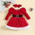 thumbnail image 2 of FDDMis Blue Christmas Dress Girls Long Sleeve Wedding Guest Dress Flower Girl Dresses 6-12 Month Girl Clothes Toddler Boy Outfit Christmas Outfit, Red 18-24 Months, 2 of 6