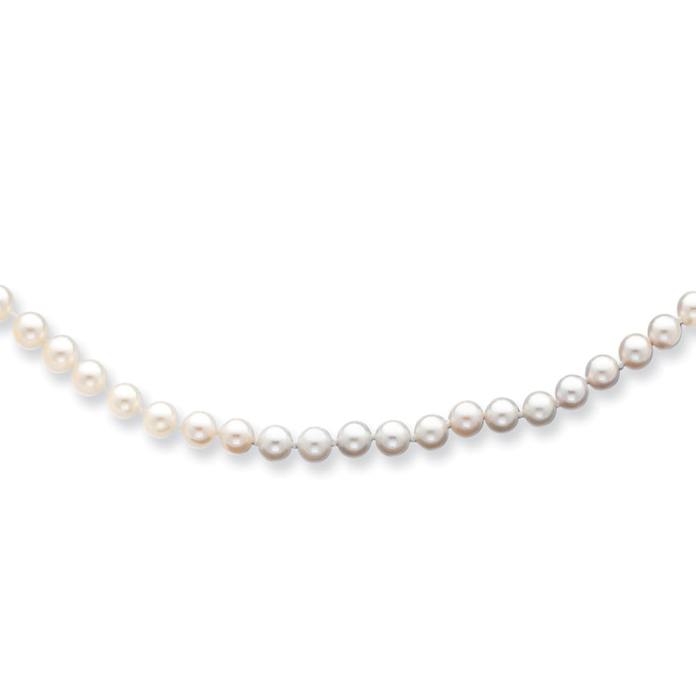 14K Yellow Gold 5-6mm Round White Saltwater Akoya Cultured Pearl Necklace 16 Inch 14K Yellow Gold 5-6mm Round White Saltwater Akoya Cultured Pearl Necklace 16 Inch