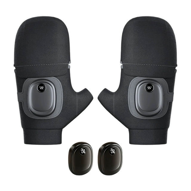 Upgraded Heating Fingerless Hand Warming Rechargeable Hand Warming Heating Work Cycling Skiing Motorcycle Camping Hiking Stationary Pedals Dumbbell Leg Curl Attachment Rip Work Out Microwavable Hand