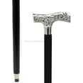 thumbnail image 4 of Decorated Premium Designer's Black Sturdy Walking Stick with Nickel Plated Brass Handles for Men & Women by Nagina International, 4 of 6