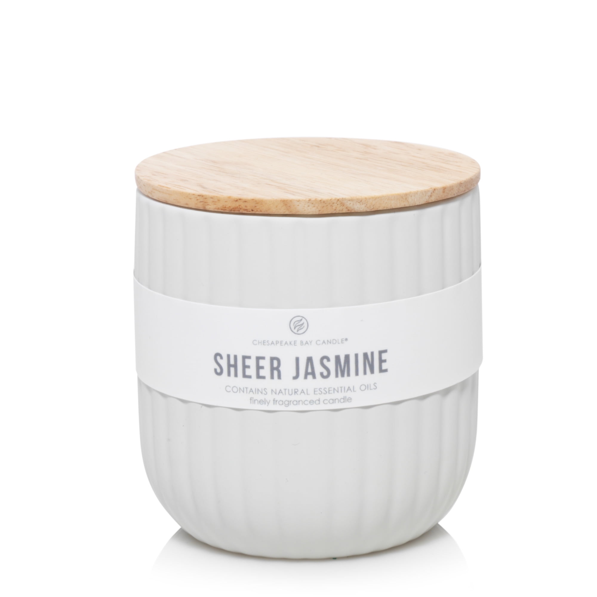 Chesapeake Bay Candle Minimalist Collection Sheer Jasmine - 10.1oz Soft-Touch Medium Ribbed Jar Candle