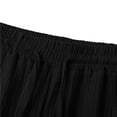 thumbnail image 6 of Qiopertar Women's Casual 3/4 Length Drawstring Pants Summer Relaxed Solid Color Elastic Waist Pull-On Pants with Pockets and Slit Hem, Black XL, 6 of 6