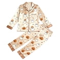 thumbnail image 4 of XIYON Halloween Pajamas Set for Women Pumpkin Ghost Print Long Sleeve Top and Long Pants Sleepwear 2 Piece Nightwear Comfort Loungewear Casual Nightwear, 4 of 4