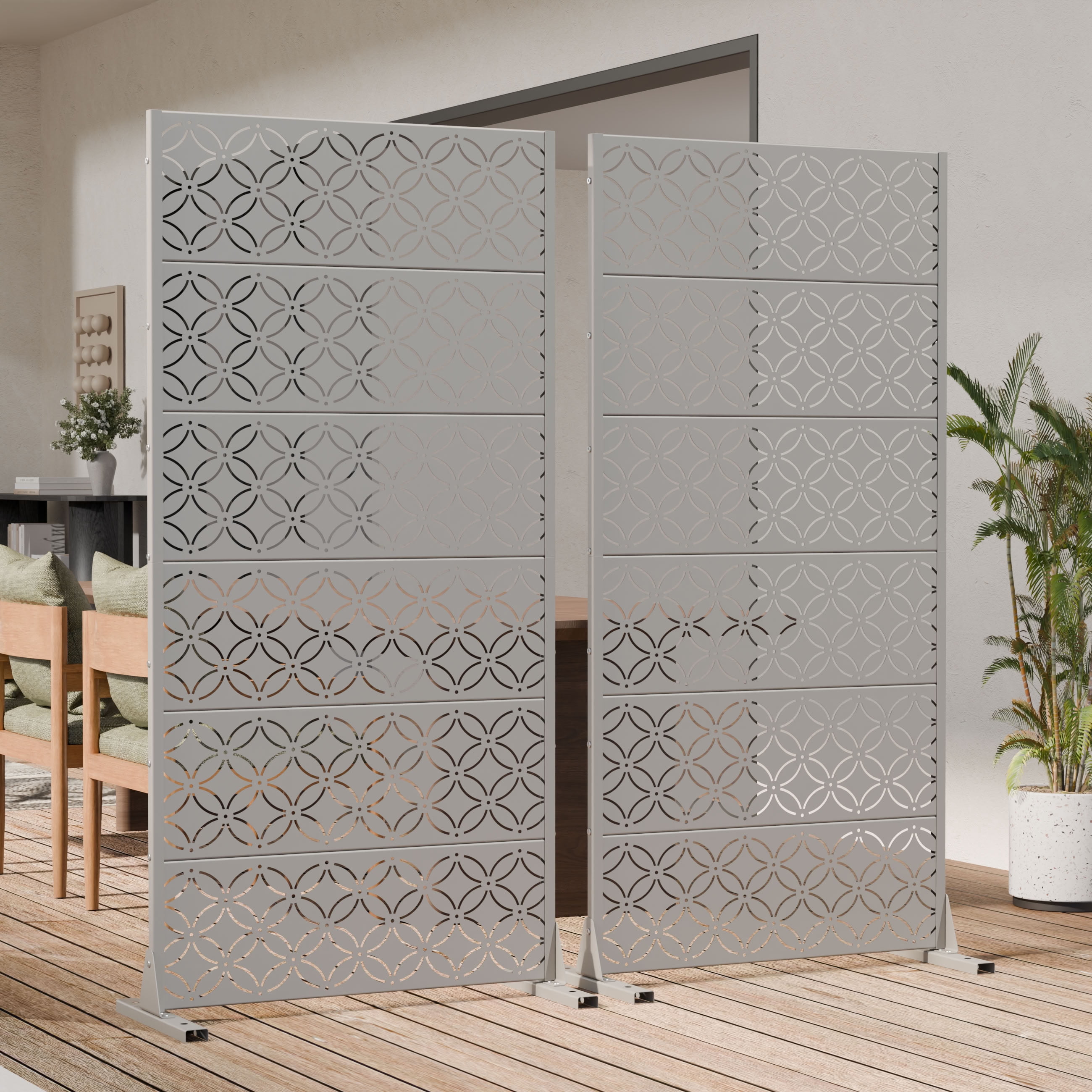 MAYEERTY 72*35in Outdoor Privacy Screen, Apartment Patio Metal Privacy Fence, Privacy Panel for Balcony, Backyard, Garden