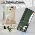 thumbnail image 5 of for Samsung Galaxy S23 Ultra Wallet Case with Card Slots, Hand Wrist Strap Rotate Ring Design, Finger Grip Ring PU Leather Magnetic Button Shockproof Purse Phone Cover for Galaxy S23 Ultra, Green, 5 of 7