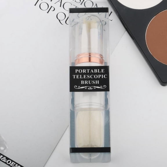 Hovmgk 4-in-1 Portable Makeup Brush Set, Travel-Friendly Lip Brush, Highlight Brush, Eyeshadow Brush & Foundation Blender, Compact Mini Facial Brushes for On-the-Go Beauty, Soft Synthetic Fiber