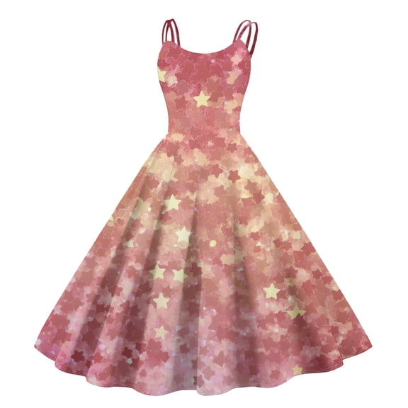 LWavelet 2026 Valentine's Romantic Heart Dress Women, Off-shoulder Print Wrap Flowy Sundresses Casual Trendy Light pink L