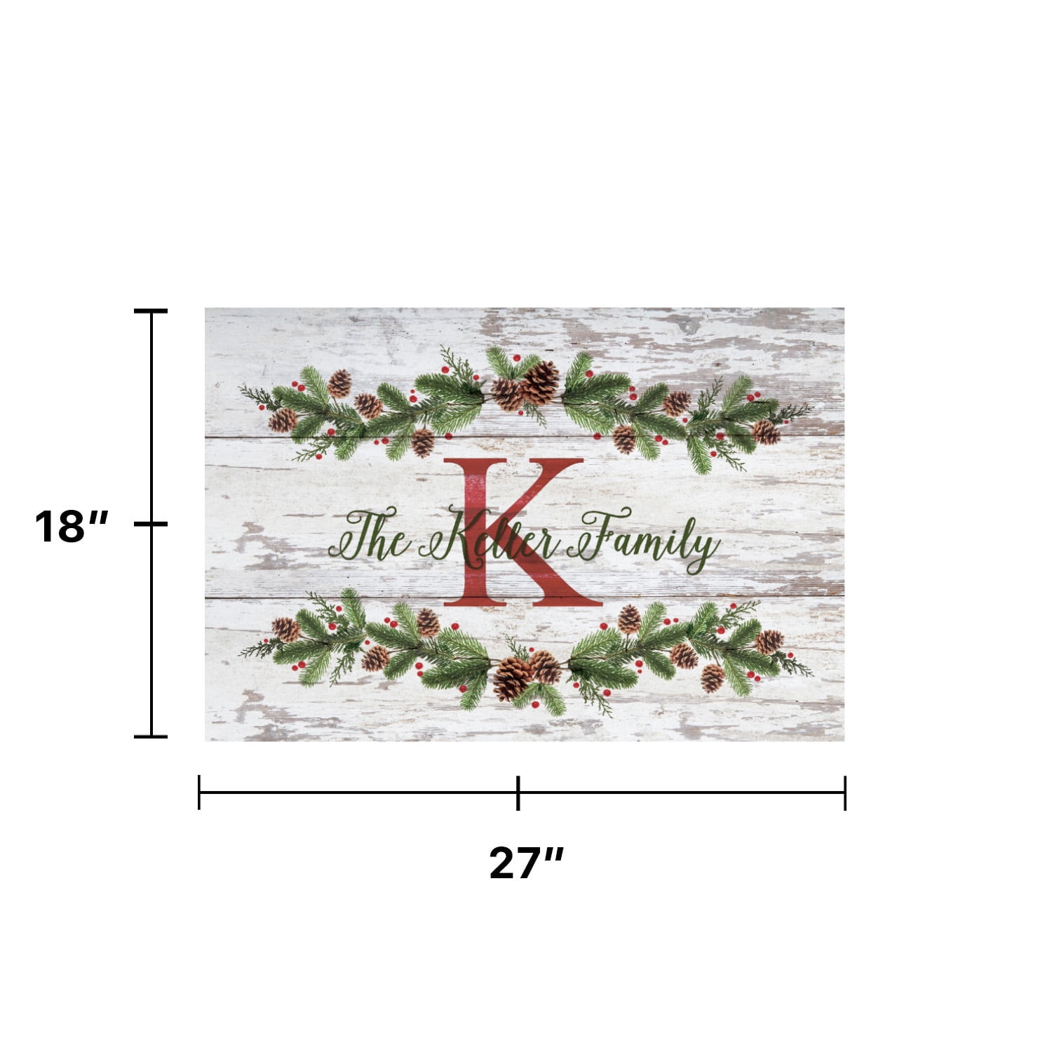 Christmas Pine Personalized Doormat