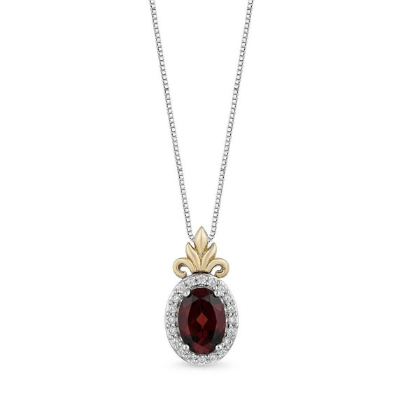 Garnet & Lab-Created Diamond "Frozen 2" Women's 925 Sterling Silver Pendant