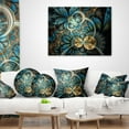 thumbnail image 4 of Designart Symmetrical Blue Gold Fractal Flower - Abstract Throw Pillow - 12x20, 4 of 5