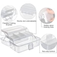 thumbnail image 2 of Multipurpose Storage Case, 3Layer Craft Box with Handle Clear Organizer, 2 of 5