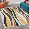thumbnail image 2 of Vintage Decorative Rug, Retro Vibrant Stripes Funky Lines Design Patterns Abstract Print, Quality Carpet for Bedroom Dorm and Living Room, 6 Sizes, Evergreen Caramel, by Ambesonne, 2 of 4
