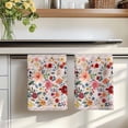 thumbnail image 7 of Pink Flowers Kitchen Towels Set of 4, Spring Farmhouse Floral Leaves Vintage Absorbent Dish Towels for Kitchen, Microfiber Hand Towel, Quick Drying Tea Towel for Cleaning Decorative Dishcloths, 7 of 7