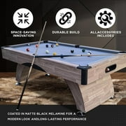 Billiards Table,7 FT Pool Table with Premium Accessories, Durable Matte-Black Finish, and Heavy Duty Legs for Modern Adult Rrec Room Family Game Room