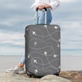 thumbnail image 3 of Lsque Airplane Routes Around The World Printed Luggage Cover, Travel Luggage Protector,Scratch and Dirt Resistant, Fits 18-32 Inch Luggage - X-Large, 3 of 9