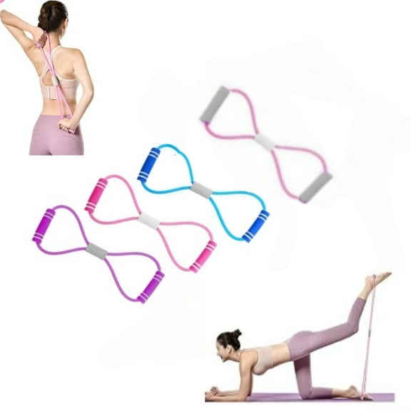 4 PCS Resistance Band,Figure 8 Exercise Bands for Women Men,8 Shaped Resistance Bands for Arms, Chest Expander, Yoga Gym Fitness Pulling Rope 8 Word Elastic,Figure 8 Resistance Band with Handles