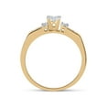 thumbnail image 4 of 10kt Yellow Gold Princess Diamond Bridal Wedding Ring Band Set 1/3 Cttw, 4 of 5