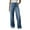 19# Light Blue, variant on Cyglowse Mid Rise Straight Leg Jeans for Women Multi Pocket Stretchy Baggy Boyfriend Jeans Trendy Sky Blue 2XL