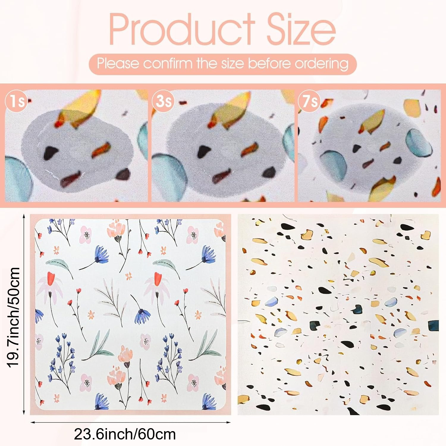 2 Pcs Washer and Dryer Covers for the Top, 19.7'' x 23.6'' Washer and Dryer Top Protector Mat, Protective Rubber Mat, Non Slip Washer Dryer Cover for Home Kitchen Laundry Room