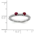 thumbnail image 5 of 925 Sterling Silver Stackable Expressions Created Ruby Two Stone Ring Size: 10; for Adults and Teens; for Women and Men, 5 of 5