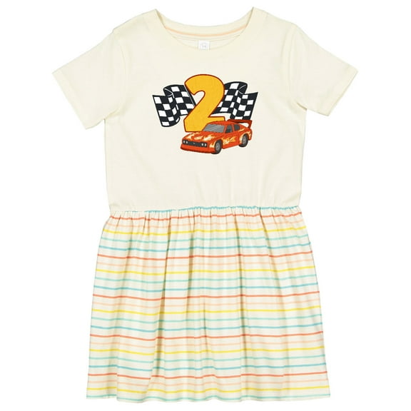 Inktastic Number Two Race Car Girls Toddler Dress
