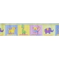thumbnail image 5 of Concord Wallcoverings Peel and Stick Self Adhesive Kids Wallpaper Border, Toys Animals for Play Room Nursery Room, Blue Yellow Green Lilac, 15 ft by 5 in 2194W, 5 of 5