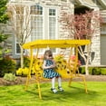 thumbnail image 2 of Outsunny Balançoire pour Enfants à 2 Places pour l'Extérieur avec Auvent Réglable, Jaune, 2 of 7
