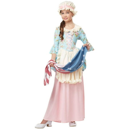 Patriotic Colonial Girl Child Halloween Costume