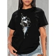thumbnail image 1 of Camiseta básica de verano para mujerDrunk Plastic for Man Print Black Women's Casual Fashion Top Round Neck Short Sleeve T-ShirtFather's Day, Mother's Day, New Year, Spring Festival, Valentine's Day, 1 of 7