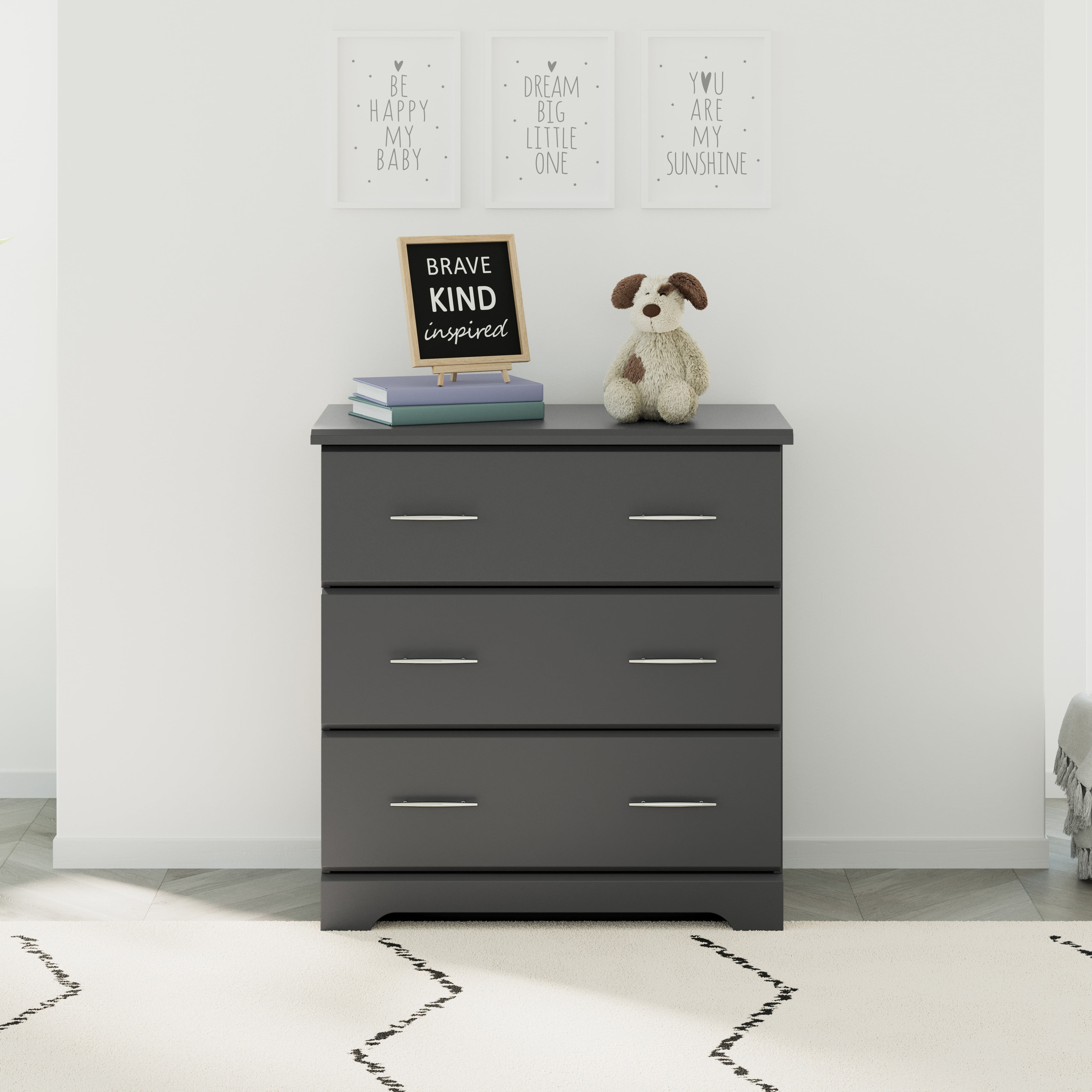 Storkcraft crescent top 3 drawer chest