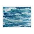 thumbnail image 5 of Yayeee Area Rugs for Living Room 5.2'x4' Non Slip Washable Bedroom Floor Carpet, Green Watercolor Ocean Waves, 5 of 5