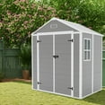 thumbnail image 2 of Villeston 6*5 ft Outdoor Resin Storage Shed with Lockable Doors, Air Ventilation Design ,for Garden, Backyard, 2 of 10