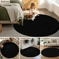 thumbnail image 6 of Black Round Rugs 7ft, Farmhouse Solid Black Color Modern Art Non Slip Washable Rug Runner, Low Pile Indoor Floor Carpet Mat Bathroom Rugs for Living Room, Bedroom, Kids Room, 6 of 9