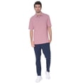 thumbnail image 5 of AVA Athletica Men's Polo Collar Moisture-Wick Active Wear Fine Striped T-Shirt; Red; MD, 5 of 6