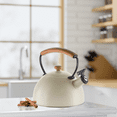 thumbnail image 4 of Stainless Steel, Wood Handle, Whistling Tea Kettle (1.9 lt, 64 oz) - Warm Gray, 4 of 8
