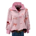 thumbnail image 5 of Women's Valentine Heart Shirt Long Sleeve Button Up Lapel Collared Valentines Blouse Dressy Outfits, 5 of 5