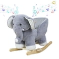thumbnail image 2 of Wharick Ride On Rocking Horse Elephant Shape Soft Fabric Sturdy Frame Music Play Feature, 2 of 14