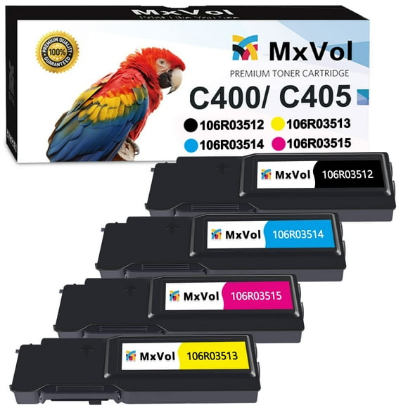 MxVol Remanufactured Xerox VersaLink C400 C405 Toner Cartridge Replacement for Xerox 106R03512 106R03514 106R03515 106R03513 use for Xerox VersaLink C400N C400DN C405N C405DN Printer (KCMY, 4-Pack)