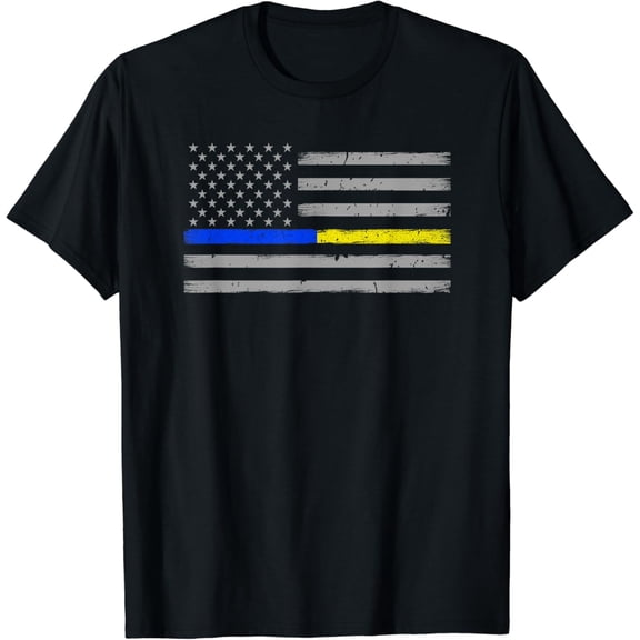 t-shirt Thin Blue Gold Line 911 Police Dispatcher T-Shirt mens t shirt,black,women,funny,misfits,men,journey