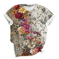 thumbnail image 5 of Perfectbot Womens T-Shirts Short Sleeve Relaxed Floral Print Summer Vintage Crew Neck Tees ,S-5XL, 5 of 5
