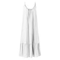 thumbnail image 4 of IROINNID Round Neckline Dress For Women Sleeveless Summer Maxi Dress Casual Boho Spaghetti Strap Smocked Tiered Long Beach Sun Dresses Ankle-Length Solid Color Sundress, 4 of 4