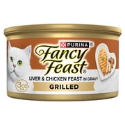 Purina Fancy Feast Grilled Liver and Chicken Feast Gourmet Wet Cat Food in Savory Gravy, 3 oz, 24 Pack
