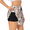 thumbnail image 1 of Balery Floral With Butterflies Pantalones cortos deportivos para mujer con forro y dos bolsillos, elásticos, para entrenamiento, gimnasio, yoga-X-Large, 1 of 7